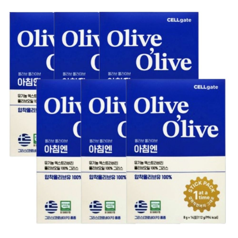 올리브 올라이브 아침엔 유기농 엑스트라버진 올리브오일 그리스 스틱형 8g 14포 x 6박스