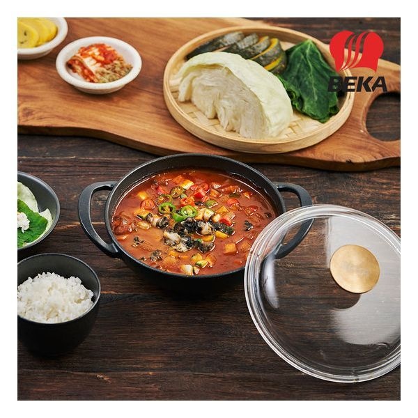 베카냄비증정 시즈닝 무쇠 알라딘팟 18cm+유리뚜껑 532223