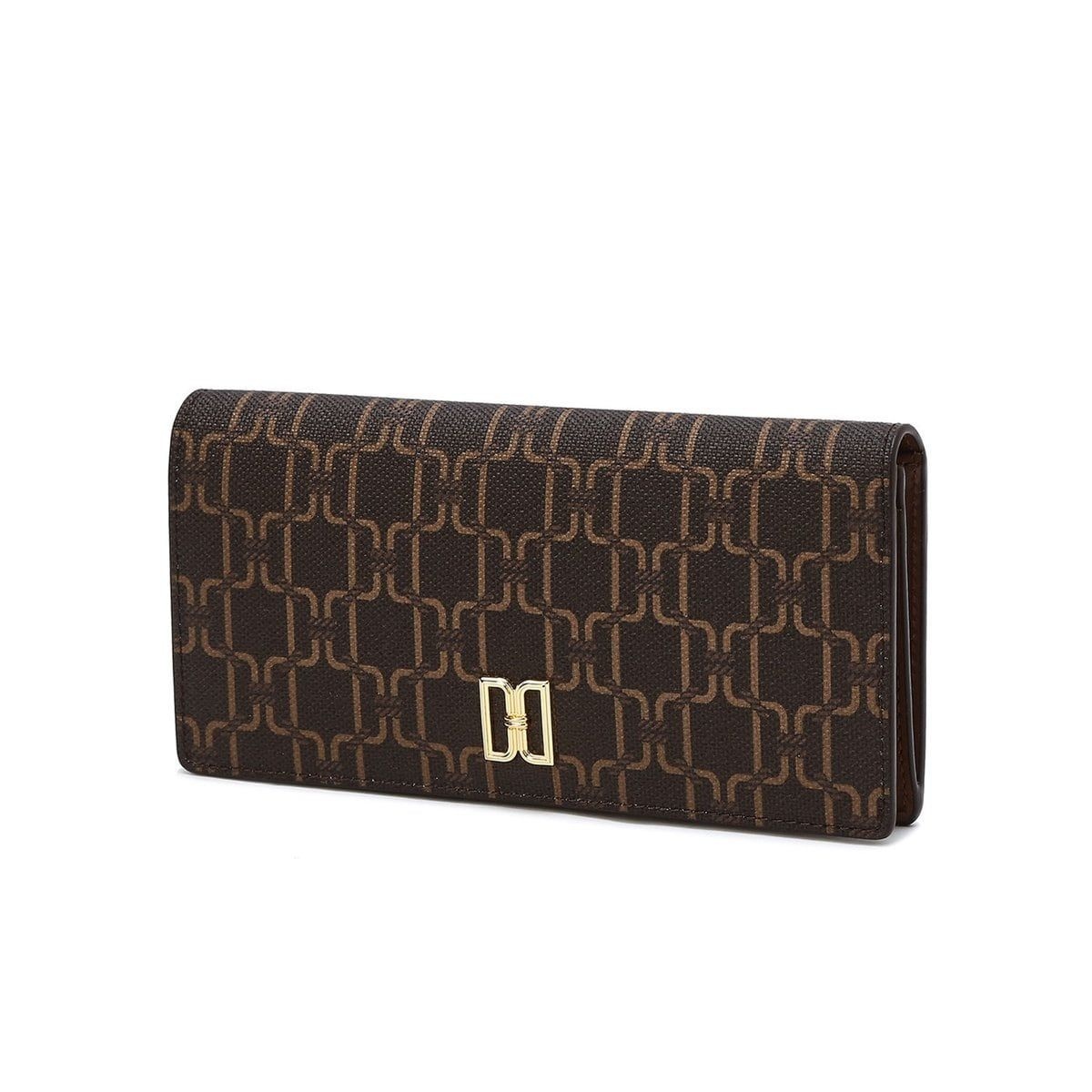 정품] 닥스 DCWA4E717W2 브라운 로고패턴 가죽 장지갑 얇은 지갑