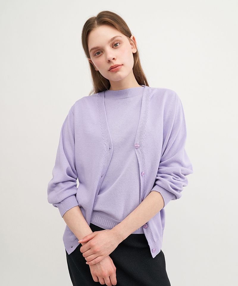 [롯데백화점] 세컨스킨 DL)셋업 오가닉 코튼실크 베이직 버튼 가디건ADWSW1100 LE1213415300