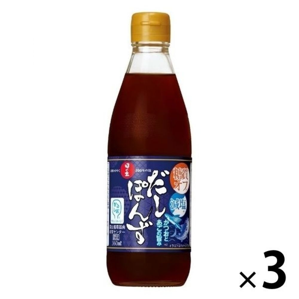 日の出 [해외] 히노데 탄수화물 오프/저염 다시폰즈 360mL 킹 브루 3병