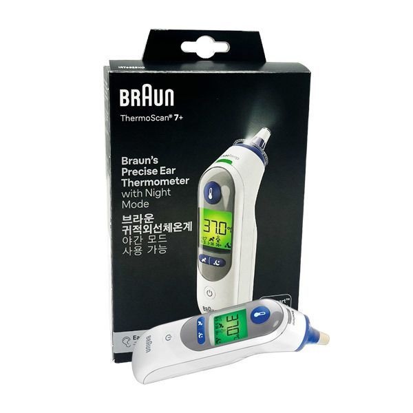 브라운 귀적외선 체온계 IRT 6525KO 써모스캔 야간모드 조명 무음 가정용 필터 21개 포함