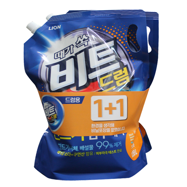 [온누리7%혜택]CJ 비트 액체세제 드럼용 리필 1.55L+1.55L 4개입 BOX