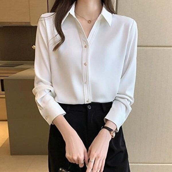 [셀러허브 패션][JHL977P3_51IB]여성 오피스룩 하객룩 심플 블라우스