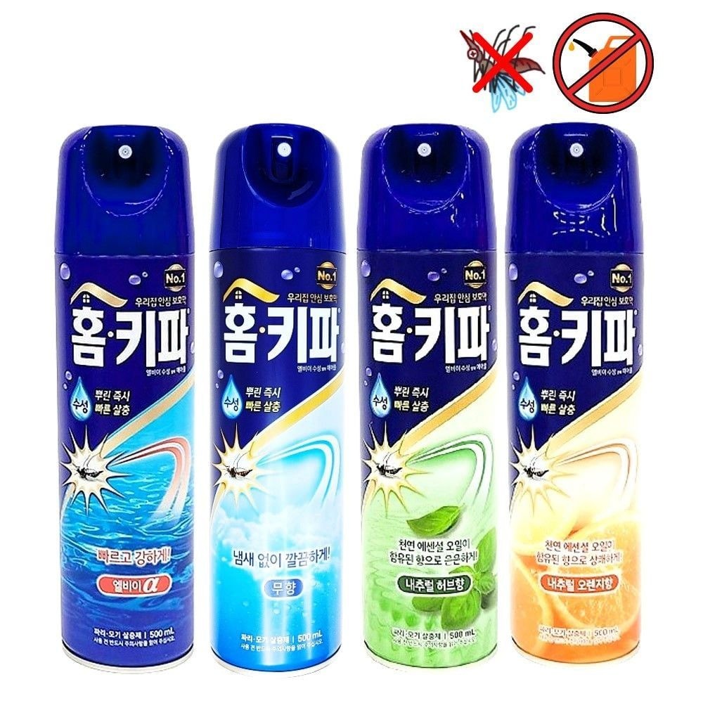 헨켈 정품 홈키파 에어졸시리즈 스프레이모기약 500ml 모기 스프레이 홈매트 뿌리는 약 살충제 퇴치제