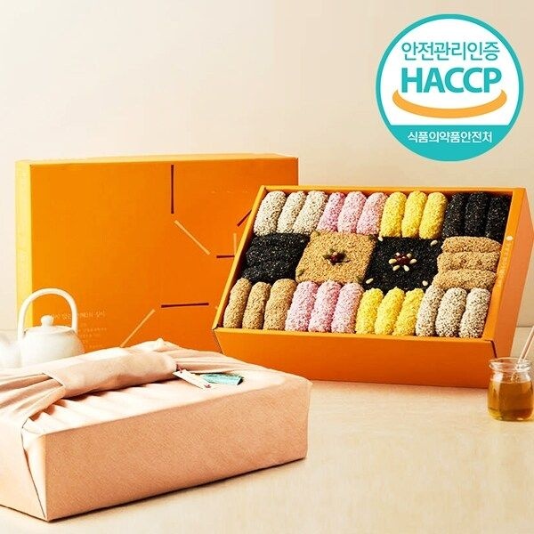 [웰굿]HACCP 강릉 명품 수제전통한과 3단 선물세트 2E(1.3kg)