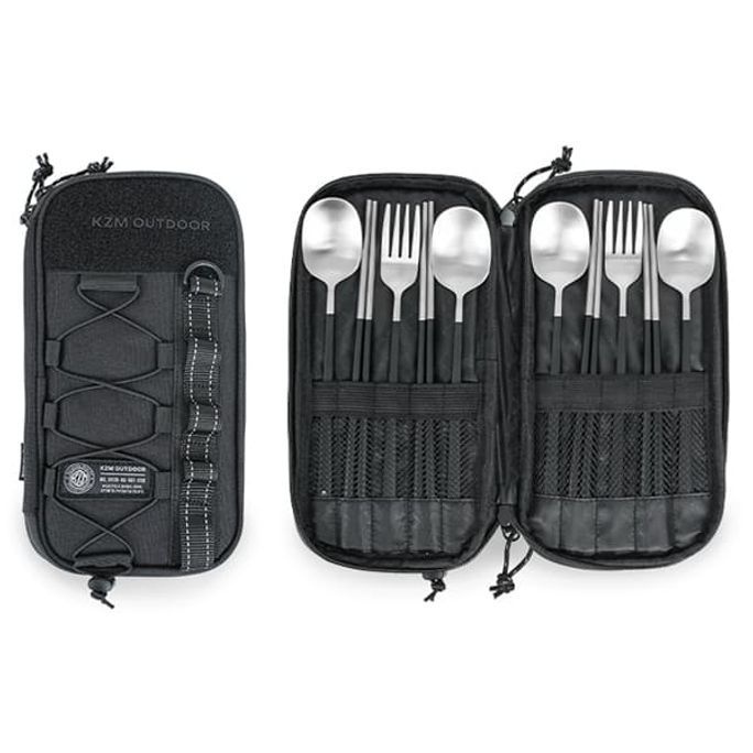 카즈미 수저세트 커트러리 캠핑 수저 포크 젓가락 4인 캠핑키친툴 캠핑커틀러리세트