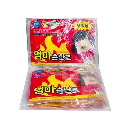 10개입 부착형 손난로 50g 핫팩 엄마 핫팩 일회용팟팩 미니핫팩 손난로핫팩 일회용핫팩