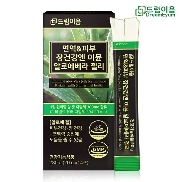 [드림이음] 면역 피부 장건강엔 이뮨 알로에 베라 젤리 총다당체 300mg 고함량 1박스