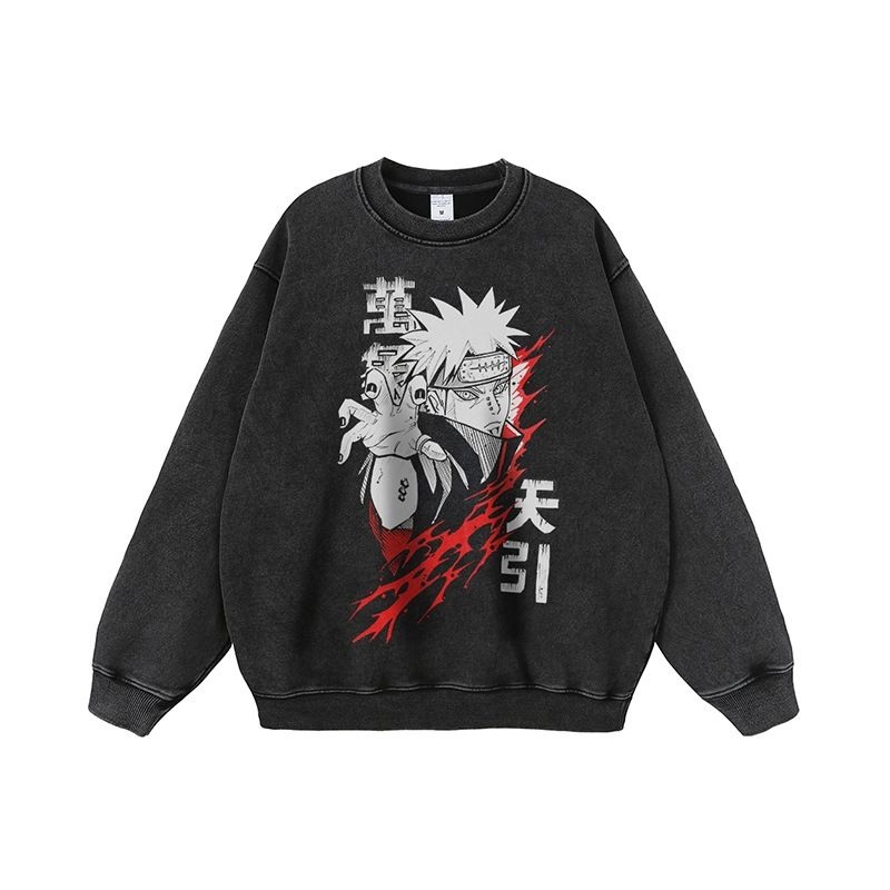 나루토 육도선인 모드 후드티 후디 긴팔 반팔 티셔츠 프린팅 씹덕티 레트로 Vintage