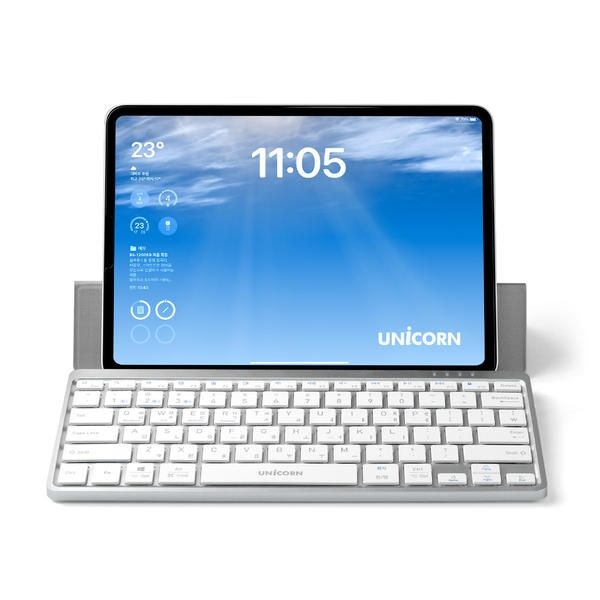 유니콘 블루투스 무선키보드 태블릿 스마트폰거치 충전식 BK-1200SB