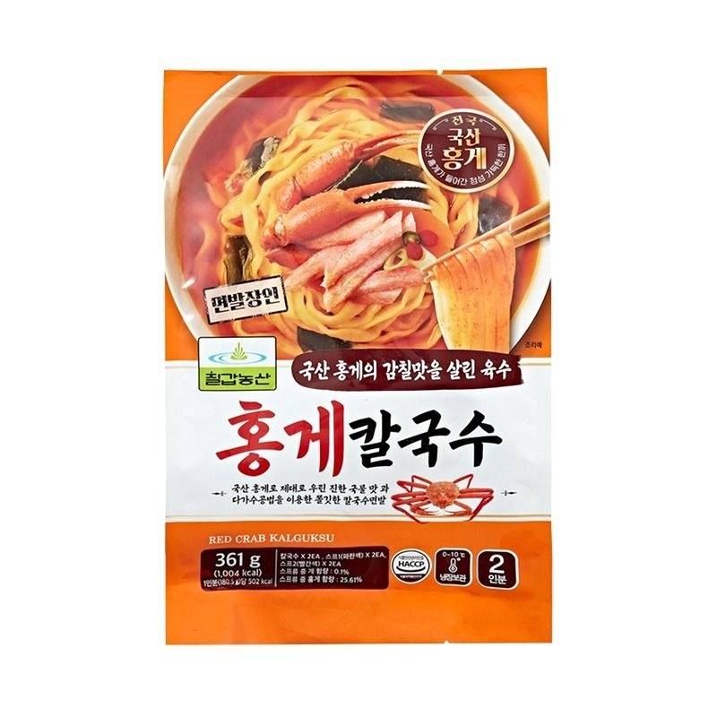 칠갑농산(주) 칠갑 홍게칼국수 361g 국산홍게 2인분 1개