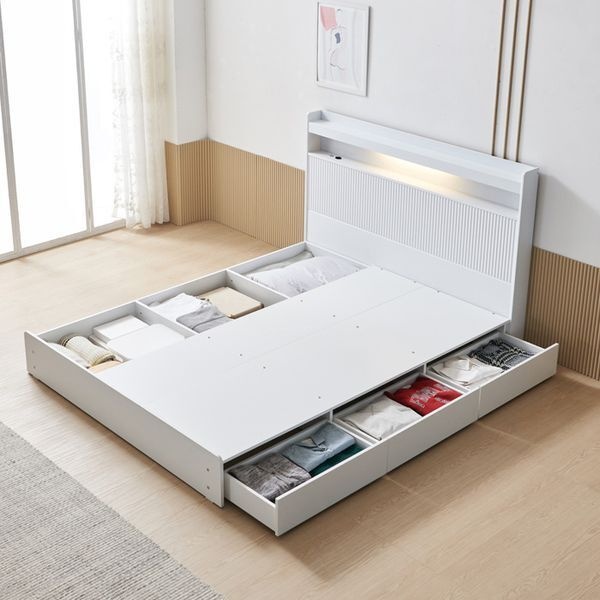 [교보문고] 보루네오 하우스 보루네오옷 이불 다 수납되는 조명침대 Q KC713