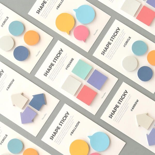 [보리보리]아트박스/모노라이크 쉐입스티키 인포그래픽 점착메모지