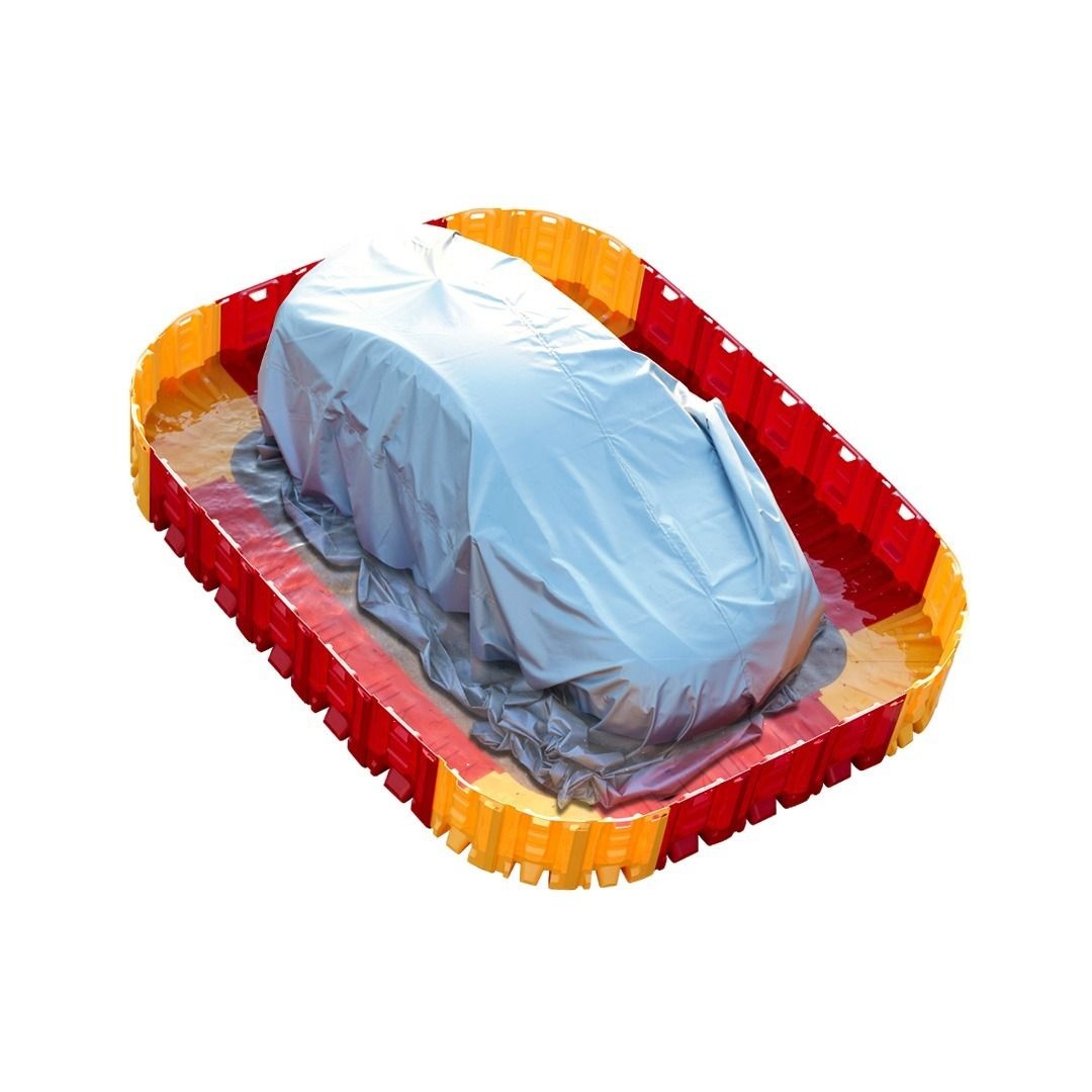 모리스 전기차소화수조 물막이 32개 + 하이실리카 화재 진압 냉각 통합 솔루션