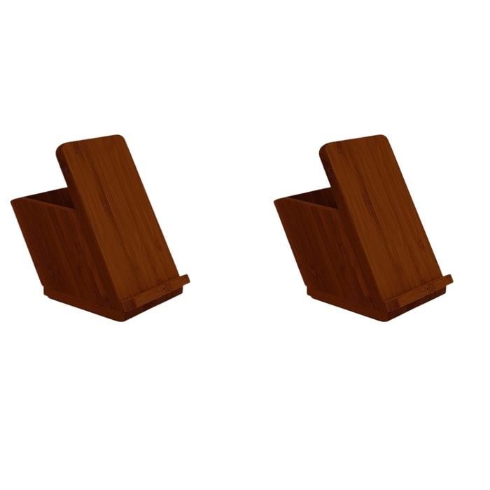 데이비드테크 엔보우 무선충전거치대 펜꽂이 대나무 원목 X2 윌넛