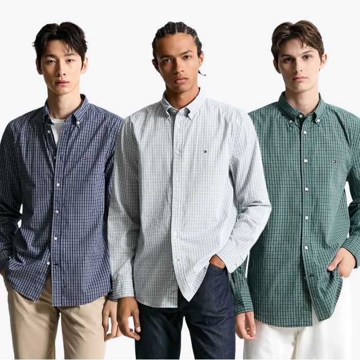 [공식][정상가:189,000원] [Regular fit] 포플린 미니 타탄 셔츠 3종 택1 T12F7WSH150MT1