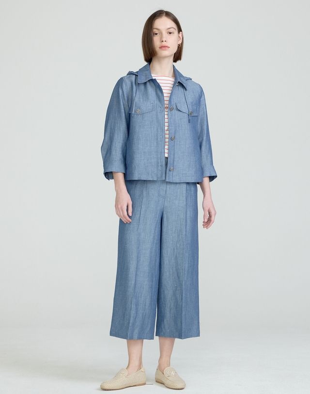 닥스 레이디스 [25SS] 블루 탈착후드 린넨혼방 자켓 DLJA5B401B2