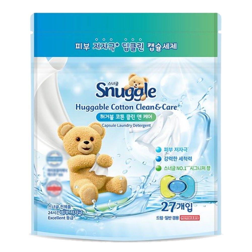 스너글 캡슐세제 허거블코튼 클린앤케어 27개입 X 1개