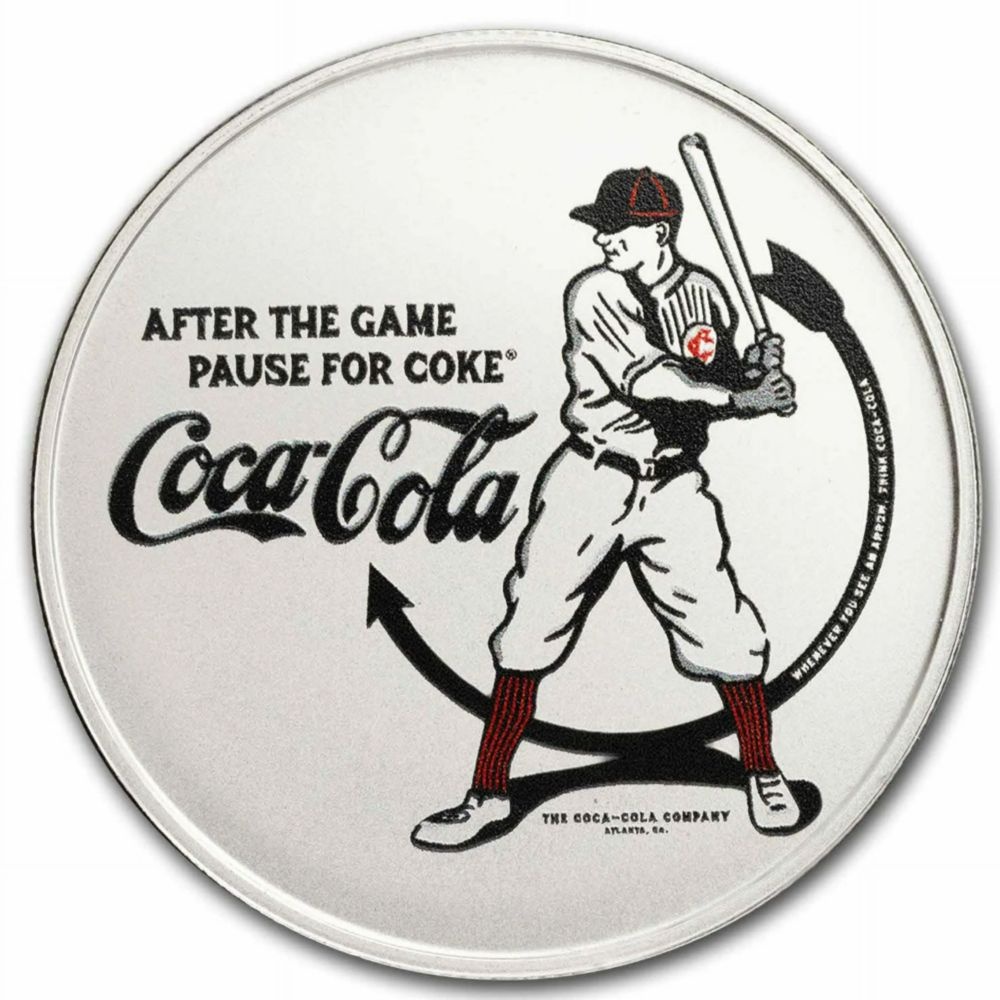 코카콜라 빈티지 배터 업 컬러 실버 코인 라운드 TEP 수집용 31.1g
