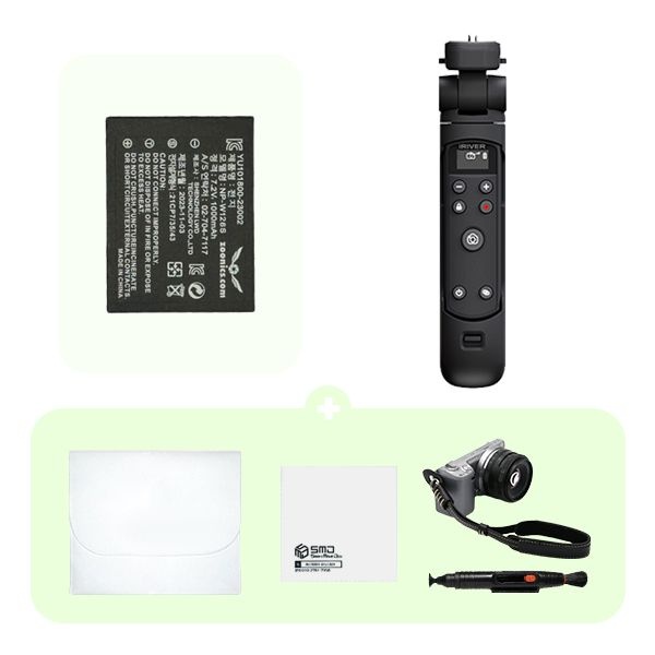 아이리버 후지필름 아이리버 슈팅그립 블랙+NP-W126S 호환 4종 세트 X-T3 X-S10