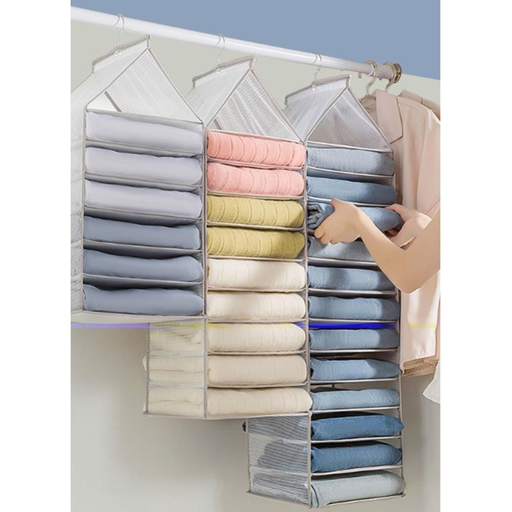 [TRADE]꺼내기쉬운 셔츠 수납 옷걸이 6/9단 x2개 상의용 점퍼