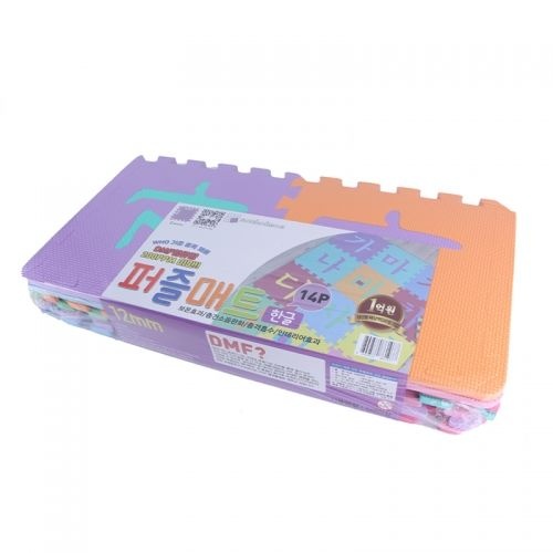 상세표기 디어반 EVA 한글 퍼즐매트14P 거실 미끄럼방지 소프트