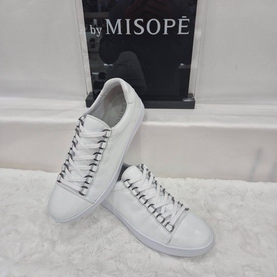 상품상세참조 미소페 By 남성 워싱 레더 심플 스니커즈 121HH910ZP021 WHITE 5_JJ