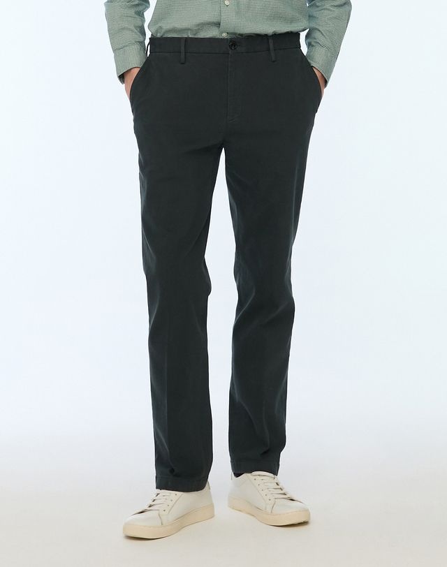 LF 헤지스 맨 [23FW] [반값세일][스테디셀러]그린 단색 면혼방 기모 팬츠 WHPA3D501E3