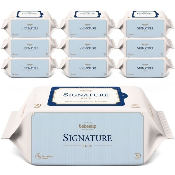베베숲 베베숲 시그니처 블루 엠보싱 물티슈 리필형 75gsm 75g 10개