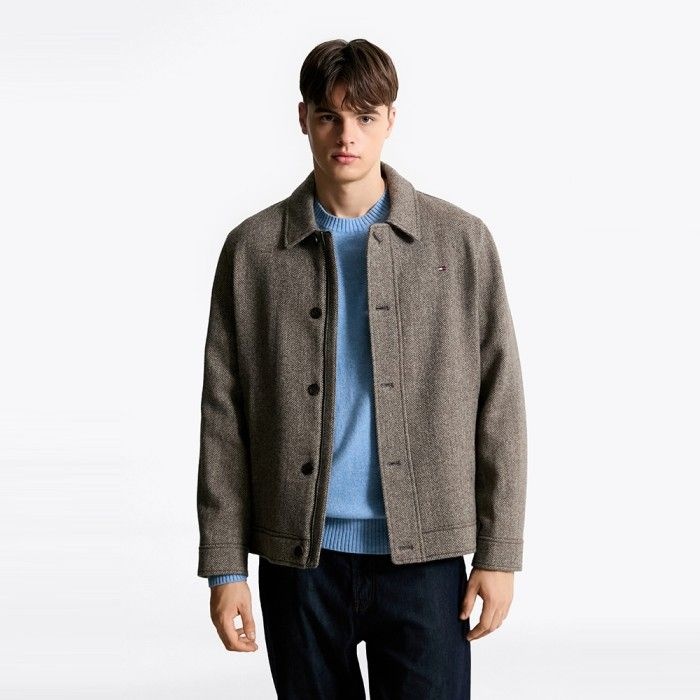 타미힐피거 [단독판매/52%] 헤링본 울 블루종 T12F6WOT706ML1R70 (정상가:499,000원)