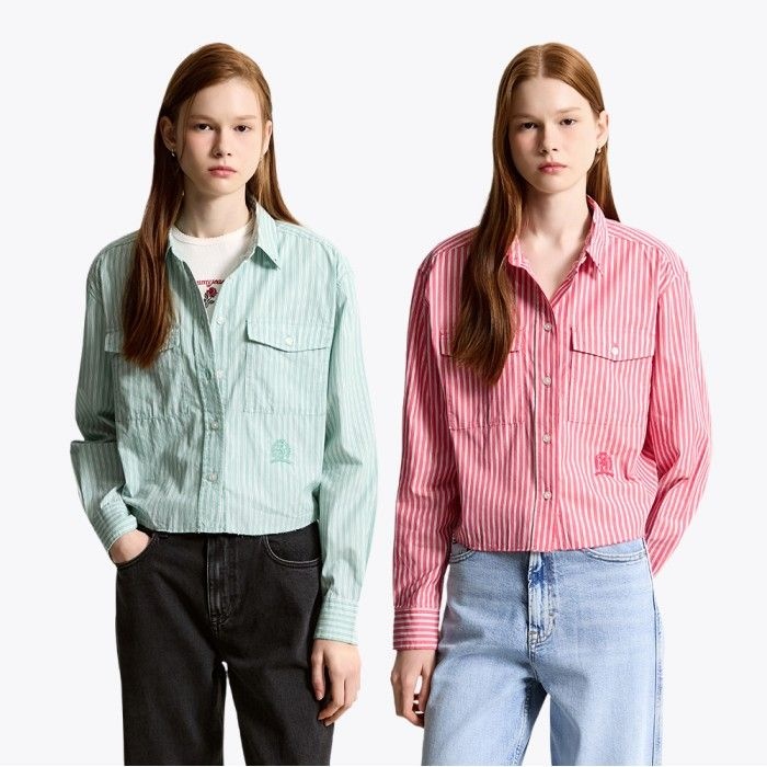 [공식][정상가:139,000원] 크롭 크레스트 셔츠 2종 택1 T32F7WSH13TWT1