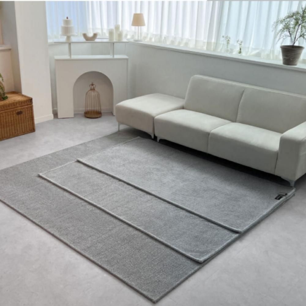 153x200 EMF 워셔블 들장 전기장판 사계절 원난방 카페트러그 ksr 구 그레이