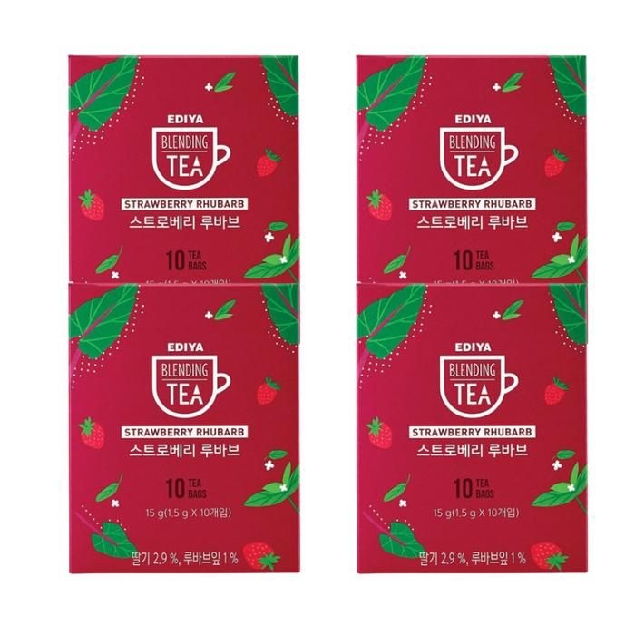 이디야 블렌딩티 티백 차 스트로베리 루바브 10T X 4