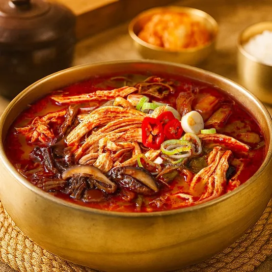 [딜크릿] 참도깨비 [전주 미식기행] 가마솥 얼큰 파닭개장 600G X4팩 전주 한정식집에서 먹던 그 맛 푸짐한 건더기