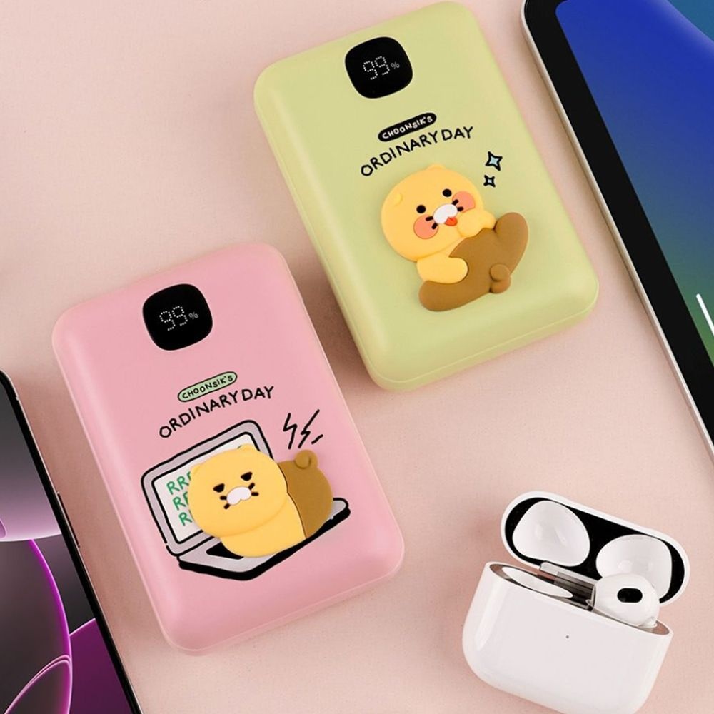 카카오프렌즈 춘식이 파워뱅크 고속충전 보조배터리 20000mah 배터리 잔량표시