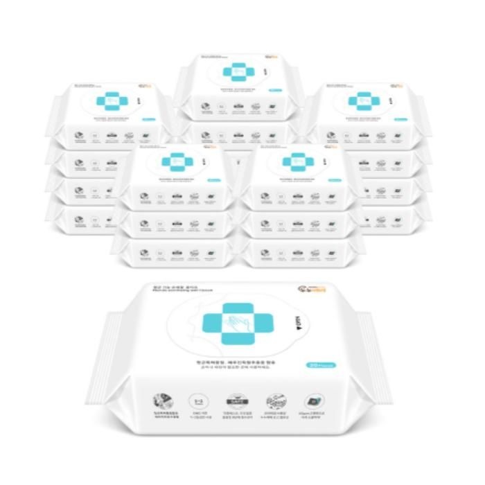 누누베베  손세정 물티슈 외출 필수품 20매 20팩