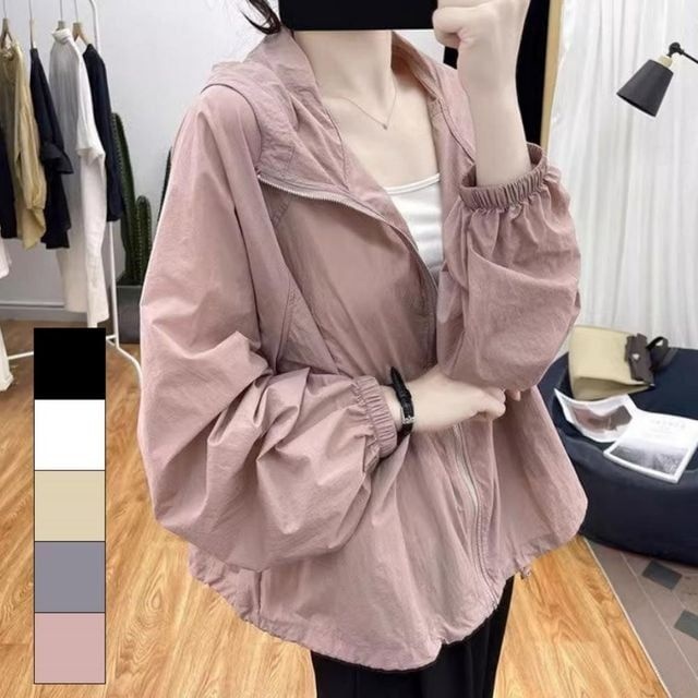 여성 방풍 자켓 바람막이 가을 여름 후드집업 선선한