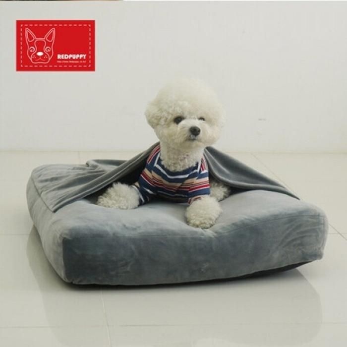 댕댕이용 극세사 이불장착 쿠션 침대 P635393 개방석