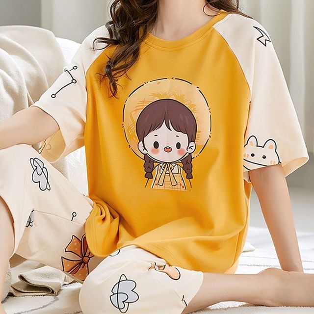 여성 홈웨어 7부세트 파자마 밴딩 여름잠옷 프리티걸