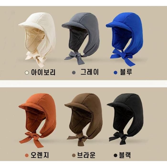 패딩 모자 군밤 남녀공용 인스타 틱톡 소품샵 비니 방한용품 연말 겨울 눈 귀달이모자