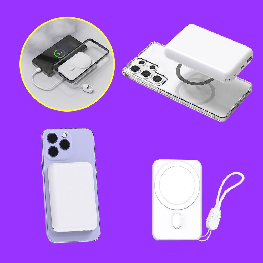 맥세이프 고속 충전 15W 보조배터리 10000mAh c to c 스트랩 케이블 메탈 플레이트링
