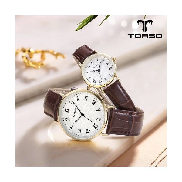 :매장정품: TORSO T107L-GSBR 클라시코 쿼츠 커플 워치 남여 가죽 시계 199218 911RB