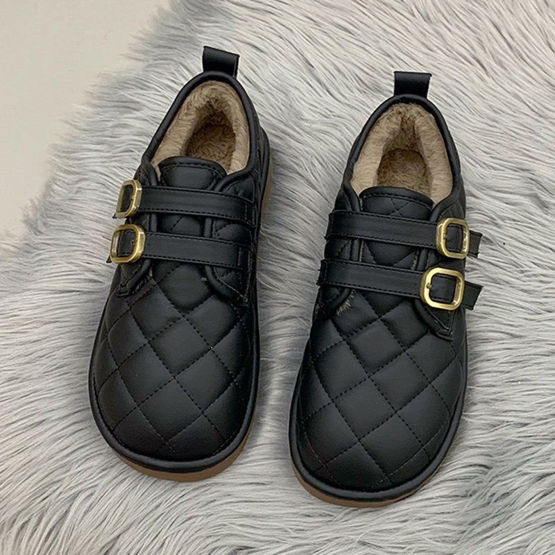 [해외] 털신발 여성 겨울 방한 단화 로퍼 캐주얼 데일리 양털