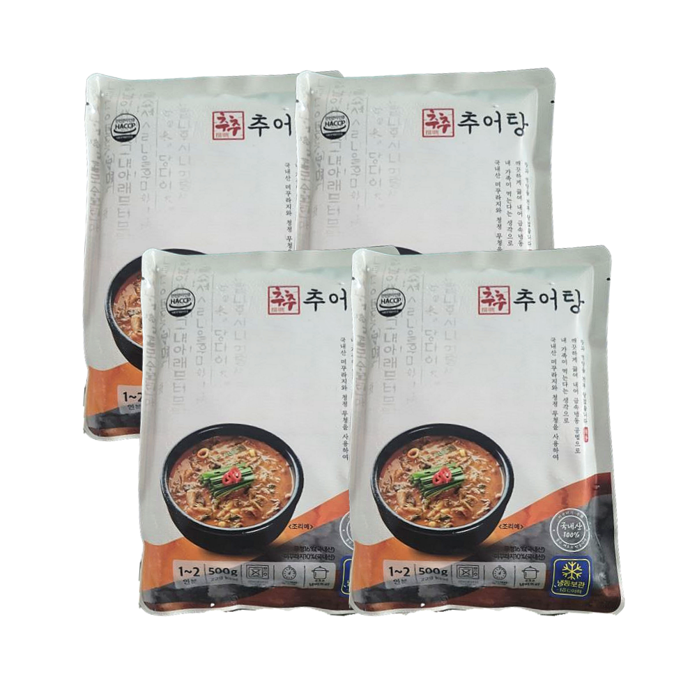 [조방식품]국내산 미꾸라지를 통으로 갈아넣은 추추추어탕 500g x4팩