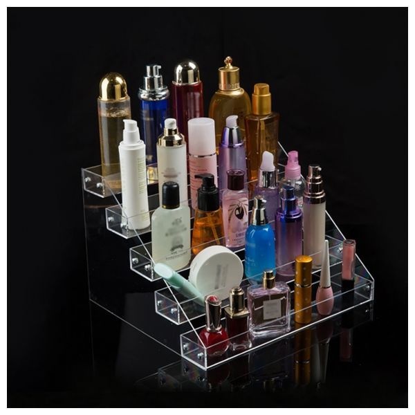Hajju 아크릴 진열대 5단 매니큐어 향수 화장품 립스틱 깔끔 정리 DIY 계단식 구조 화장대 정리 네일아트