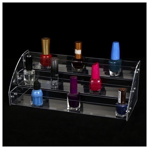Hajju 아크릴 진열대 3단 DIY 매니큐어 향수 화장품 립스틱 깔끔 정리 계단식 구조 화장대 정리 네일아트