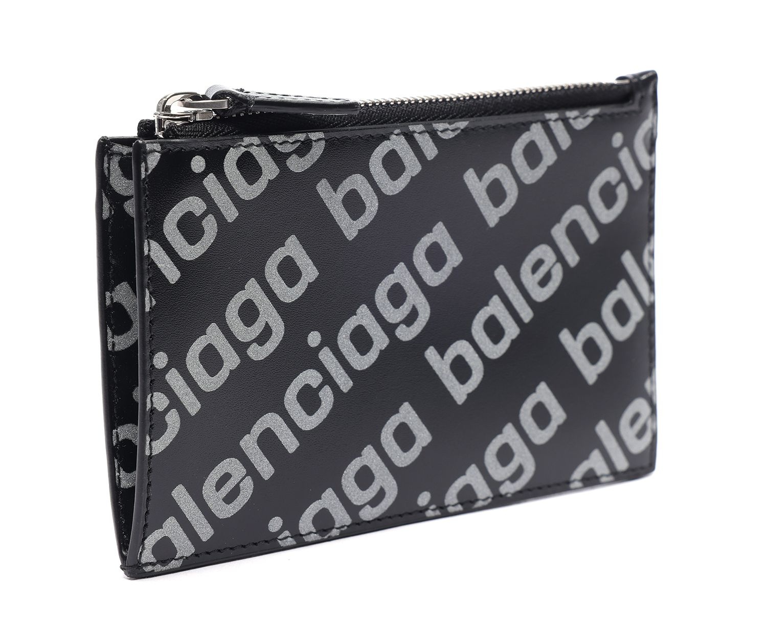 남성 로고 리플렉티브 프린트 지퍼 카드지갑 (640535_23V73_1090_22S)