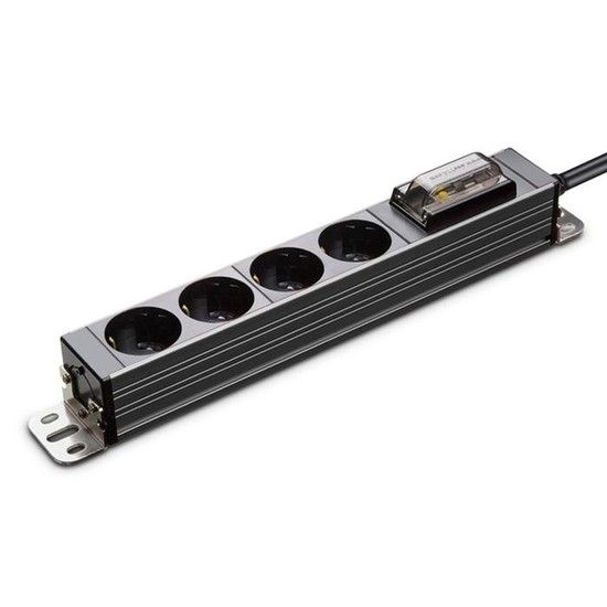 현대일렉트릭 멀티탭 서버탭 알루미늄 고용량 누전차단 콘센트 4구 1.5M (티타늄)