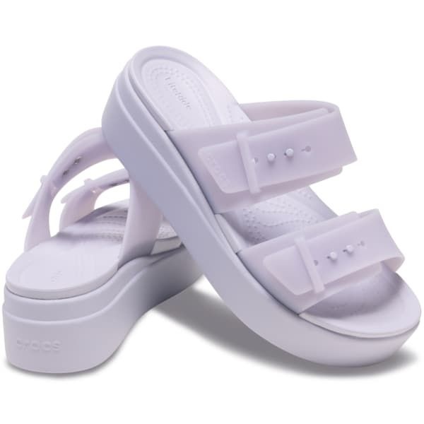 국내매장판 크록스 CROCS 여성 브루클린 버클 프로스티드 로우웨지 퍼플문 210980-5BR 597996